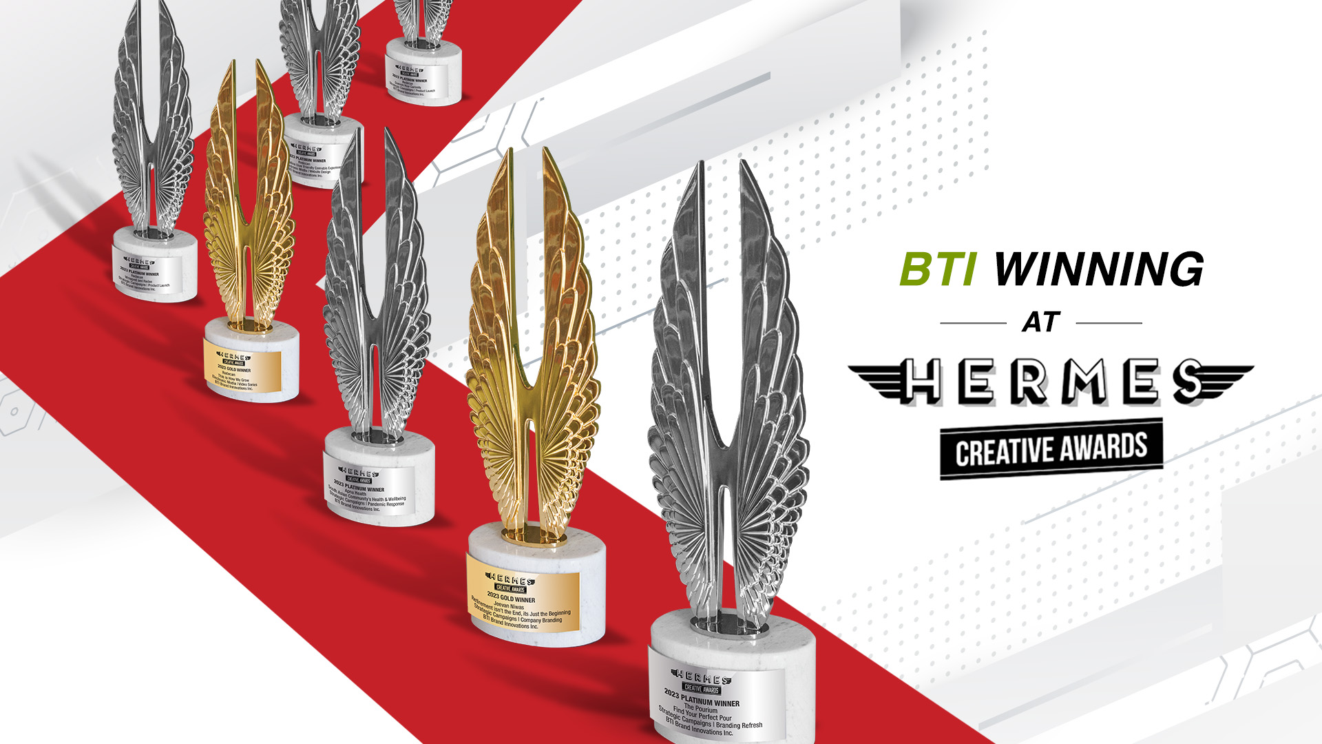 BTI winning at HERMES creative awards
